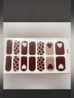 $1 brown and Gold Heart Nail Wraps $1 WITH ANY $10 ORDER OR MORE